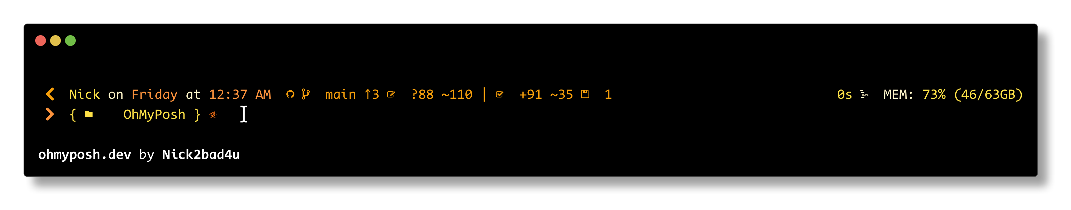 AmberSunset theme preview