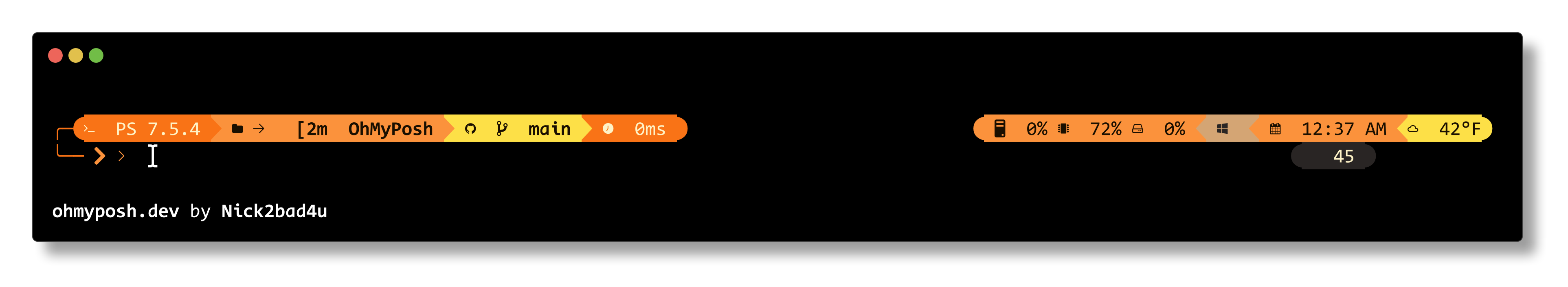 AmberSunset theme preview