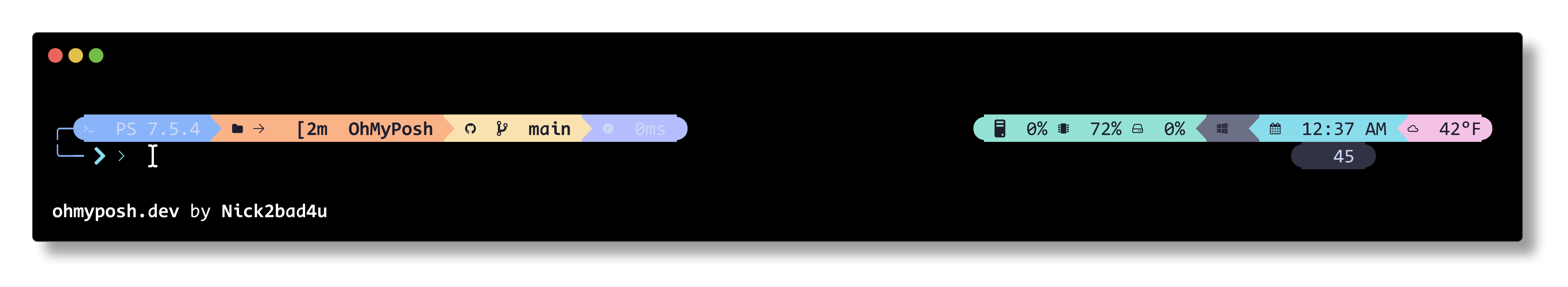 CatppuccinMocha theme preview