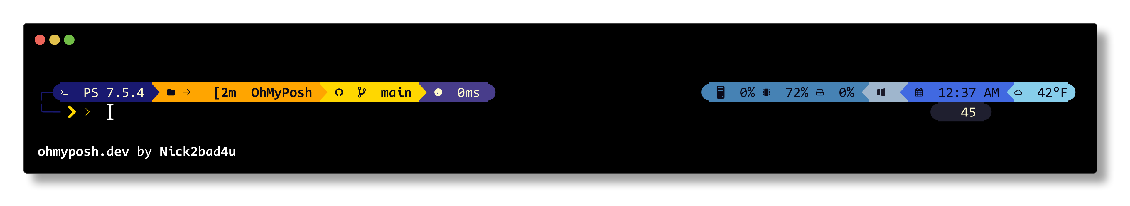 MidnightGold theme preview