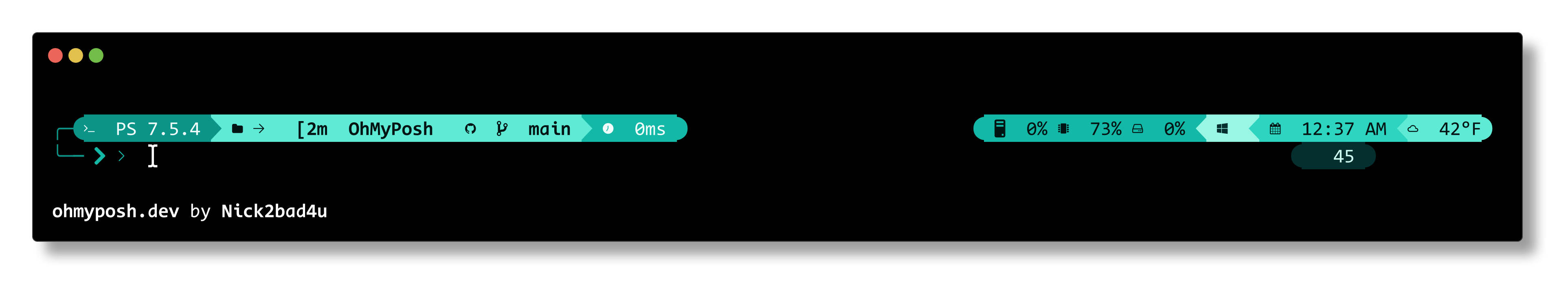 TealCyan theme preview