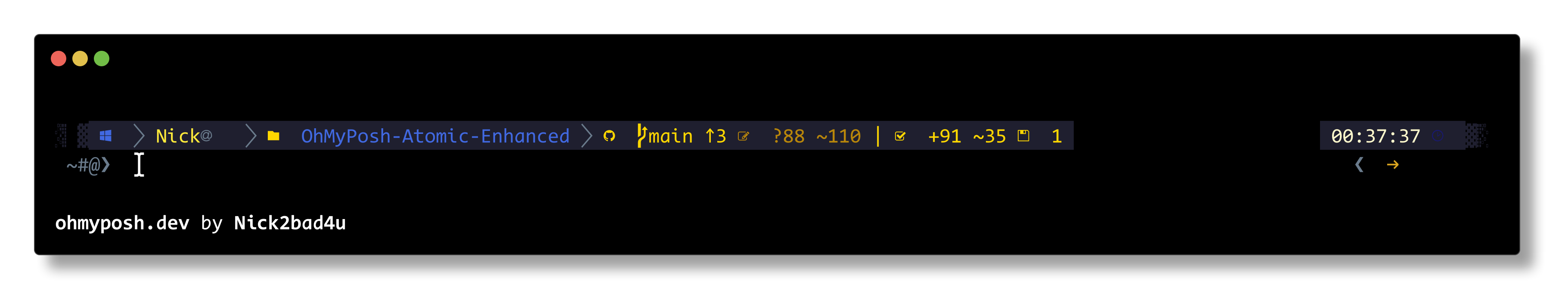 MidnightGold theme preview