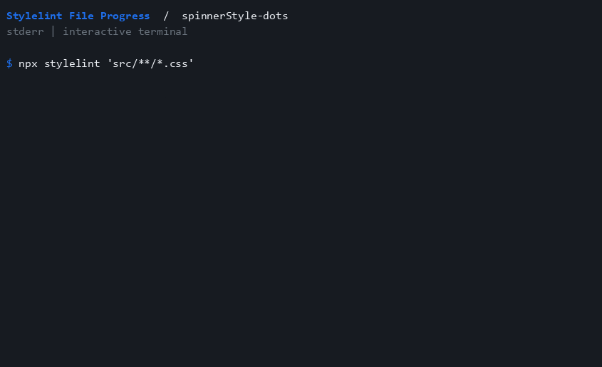 spinnerStyle-dots terminal recording
